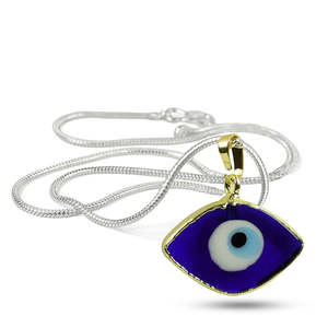 Gold-Plated Turkish Evil Eye Pendant <b>Charm</b> 20mm Islamic Religious Jewelry - Product Image 1