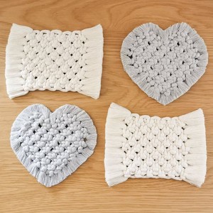 Sous-verres en macramé faits à la main de haute qualité 100% coton Design Boho écologique pour Table basse Protection de la décoration intérieure - Product Image 6