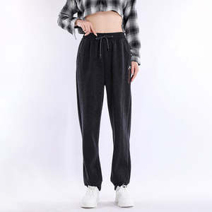 Pantalon cargo d'été pour femme, devant plat, cordon de serrage, 100% coton, anti-froissement, séchage rapide, avec poches, prix de gros - Product Image 4