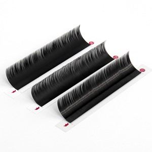 CharmLash Vegan Synthetic Hair Natural Long Faux <b>Mink</b> Easy Fan <b>Lash</b> Trays with Back Card Mixed Length OEM - Product Image 1