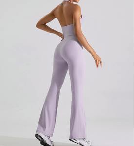 Girls Sports Athletic Clothing Yoga Flare <b>Rompers</b> Gym Wear Fitness Apparel Custom Logo Plus Size Workout Jumpsuits for <b>Women</b> - Product Image 6