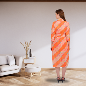 Maxi vestido de algodón puro de primera calidad con elegante ajuste holgado y Diseño de manga tres cuartos para mujer, uso diario informal para exportación - Product Image 3