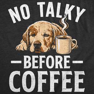 T-shirt pour femme 'No Talky Before Coffee' en coton respirant avec décoration en dentelle et maille, tailles XS à 3XL, coupe ajustée courte et mignonne - Product Image 2