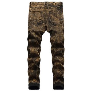 กางเกงยีนส์ขายาวเข้ารูปสำหรับผู้ชายกางเกงลำลองผ้ายีนส์ทรงตรงสไตล์วินเทจ - Product Image 5