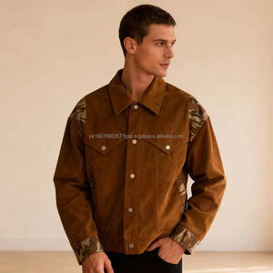 Men's Autumn Streetwear Leather Jacket Embroidered Logo Stand <b>Collar</b> <b>Metal</b> Button Closure Coated Finish Bamboo Lining - Product Image 6