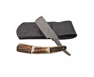 Navaja de Afeitar Recta de Lujo de Acero de Damasco para Hombre, Navaja de Afeitar de Seguridad de Una Sola Hoja para Rostro y Uso de Barbería - Product Image 1