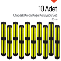 Set 10 Bahan Komposit Reflektif Kuning Panjang 80cm 6 Paku Plastik Pelindung Tiang Sudut Tempat Parkir Peralatan Parkir