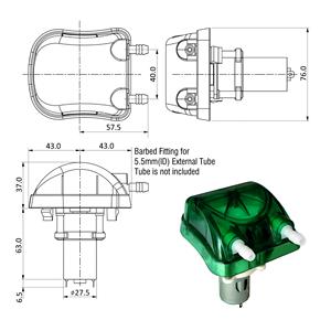 Tête de pompe échangeable 24V Peripump 2 rouleaux Santoprène 271-73 Tube péristaltique vert Traitement de l'eau potable basse pression - Product Image 4