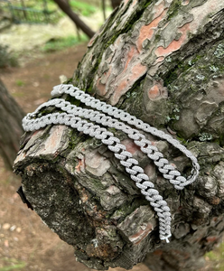 Chaîne à maillons cubains en diamant Moissanite VVS Iced Out Round Cut pour chaîne unique pour homme en argent sterling 925 - Product Image 4