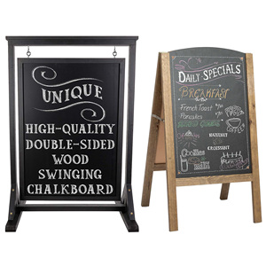 Panneau de menu pliable sur trottoir double face autoportant à l'extérieur du <span class=keywords><strong>tableau</strong></span> en bois - Product Image 2
