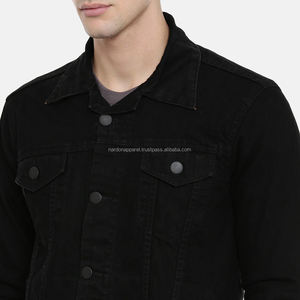 Nardon Apparel Veste coupe-vent en denim délavé à lisière 100% tissu tricoté en coton pour Denim Triple Breasted Men Winter - Product Image 6