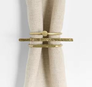 Anneaux de serviette en fil mince argenté élégant pour la décoration de table Anneaux de serviette en métal antique vintage - Product Image 4