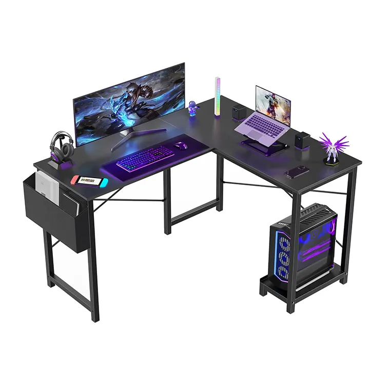2023 nueva llegada proveedor dorado mesas de juego tecnología Gaming mesa de escritorio de ordenador en forma de L