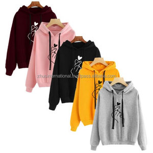 Sudadera con capucha personalizada de alta calidad para hombre y mujer, ropa deportiva Unisex de talla grande con estampado de corazón y dedos, 100% - Product Image 4