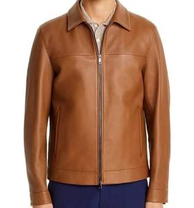 100% Genuine Leather Shirt Style <b>Slim</b> <b>Fit</b> Breathable Viscos Lining Zipper Closure Wholesale <b>Men</b> Winter Fashion Leather <b>Jacket</b> - Product Image 3