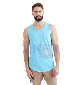 Haute qualité respirant séchage rapide hommes femmes été Gym débardeur solide blanc coton tricoté col rond unisexe entraînement - Product Image 1