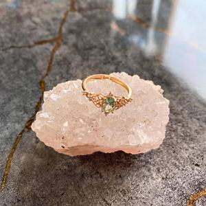 Anillo de Bodas de lujo hecho a mano 925 Plata de ley sólida con impresionante corte ovalado Pretty Green Topaz Gemstone Joyería de estilo clásico - Product Image 3