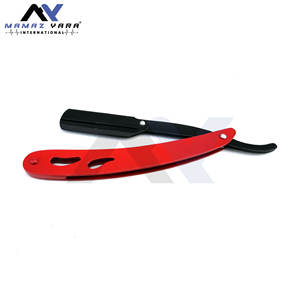 Navaja de Afeitar Profesional para Barbería, Navaja de Seguridad para Hombre, Color Rojo y Negro, Afeitado Tradicional, Ustra, para Uso en Casa o Barbería - Product Image 4