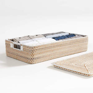 Boîte de rangement multifonctionnelle en rotin tissé à la main disponible en 3 couleurs, boîte de rangement naturelle et écologique pour la maison, l'hôtel et les villas. - Product Image 3