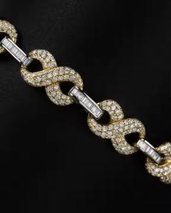 Chaîne à maillons cubains de luxe Miami entièrement glacé D VVS clouté testeur de diamants vérifier les colliers de mode Moissanite - Product Image 2