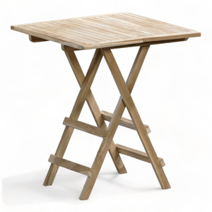 Ensemble de meubles modernes de luxe en bois de teck Petite table basse carrée pliante Chaises pliantes à bras Cuisine d'extérieur Parc Restaurant Hôtel - Product Image 3