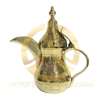 Cafetière arabe en métal Dallah, en laiton avec couvercle en acier inoxydable, couleur/logo personnalisés, taille personnalisée, pour hôtel, restaurant, café, thé