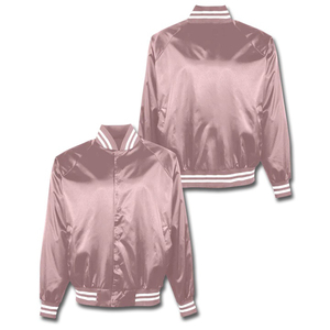 Chaqueta universitaria transpirable de alta calidad para mujer Servicio OEM Chaqueta universitaria de moda de satén recortada Haus Industries - Product Image 3