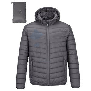 Veste matelassée pour hommes Manteau d'hiver compressible léger à capuche avec tissu résistant à l'eau Fermeture à glissière Garage Bulk Custom Branding - Product Image 1