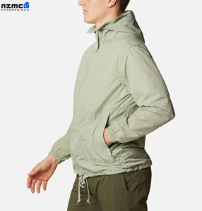 Men's Custom Printed <b>Thin</b> Winter Windbreaker <b>Jacket</b> High Quality <b>Waterproof</b> Polyester Long Length Stand Hood Latest Coated - Product Image 2