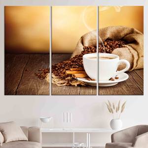 Tableau sur toile personnalisé sur le thème du café : Décoration élégante pour la cuisine et cadeau pour les amateurs de café, LOT DE 3 TOILES - Product Image 1