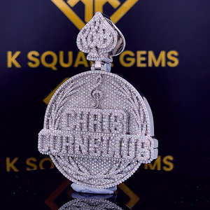 Colgante de hip hop de Plata de Ley 925 de diseñador de aspecto de lujo nuevo personalizado con diamantes redondos de corte brillante cultivados en laboratorio - Product Image 3