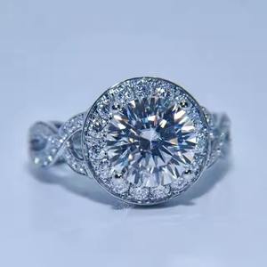 Anillo de boda de compromiso de plata elegante de lujo para mujer, alta calidad, personalizado, corte ovalado, Moissanite, incrustaciones de diamantes, princesa clásica - Product Image 1