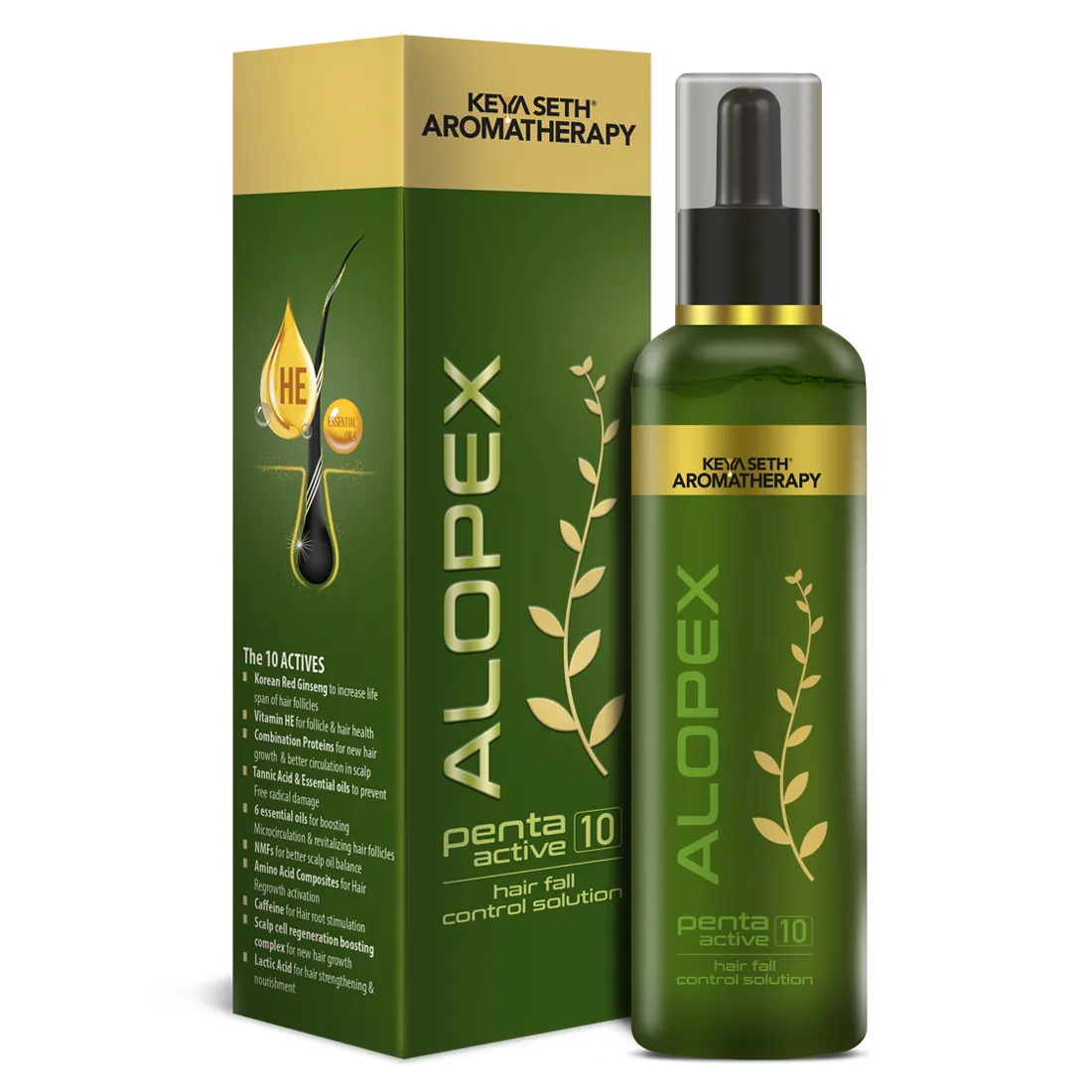 한국산 홍삼 비오틴과 비타민E가 풍부한 새로운 모발 성장 및 탈모 조절을 위한 알로펙스 펜타 액티브 10 솔루션