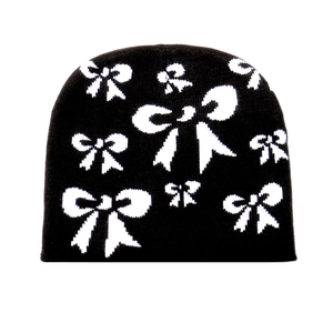 2025 Otoño Invierno nuevo gorro de lana cálido gorro Sin borde arco Jacquard gorro de punto gorro - Product Image 4