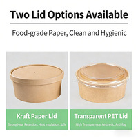 Boîtes d'emballage alimentaire jetables en kraft brun à double paroi pour usage industriel, récipients en papier imperméables, compatibles micro-ondes, bols à salade