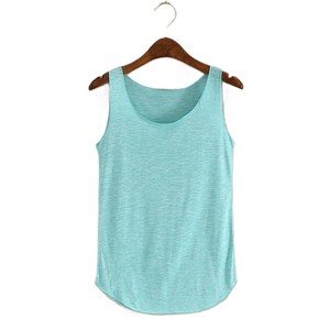 Chaleco de Yoga de secado rápido personalizado al por mayor, hermosa camiseta transpirable para Fitness al aire libre, tanque para correr con logotipo frontal, tela de Jersey - Product Image 4