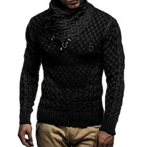 Suéter de cuello alto de moda de invierno para hombre, jersey de manga larga suave ajustado, transpirable, cómodo, anticontracción, ropa para exteriores - Product Image 2