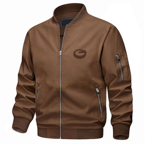Venta al por mayor de secado rápido de los hombres de poliéster chaqueta de bombardero con cuello alto Venta en línea chaqueta de Bombardero - Product Image 1