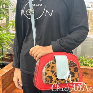 กระเป๋าหนังมีฝาปิดพิมพ์ลายสัตว์ใหม่กระเป๋าหนังรีไซเคิลกระเป๋าถือแบบสะพายไหล่ทำด้วยมือ - Product Image 1