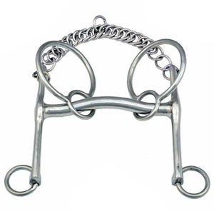Bocado de Pelham para Caballos, Bozal de Acero Inoxidable con Cadena de Curb, Bocado de Entrenamiento de Baja Presión para Caballos Sensibles, Control de Doble Acción - Product Image 1