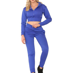 Ensembles de sweats à capuche à fermeture éclair pour femmes fabricant d'entraînement avec logo personnalisé ensemble de 2 pièces à manches longues pour femmes ensembles pour femmes - Product Image 3