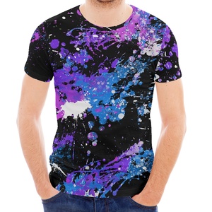 เสื้อยืดลำลองผ้าโพลีเอสเตอร์สำหรับผู้ชายเสื้อยืดพิมพ์ลายป้ายแบบซับลิเมชันงาน OEM ดีไซน์100%