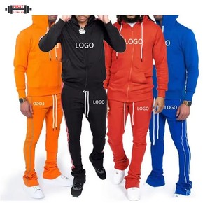2025 Customized Men's <b>Tracksuits</b> 2-Piece Sets Full Zip Athletic Gym Jogging High Quality 100% Cotton Windproof Quick Dry - Product Image 5