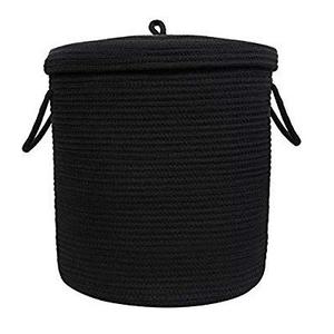 ตะกร้าเก็บของสีดำคุณภาพสูงสำหรับใช้ในชีวิตประจำวันดีไซน์ไม่ซ้ำใครพร้อมผ้าฝ้ายและเชือกสำหรับใช้ในบ้าน - Product Image 3