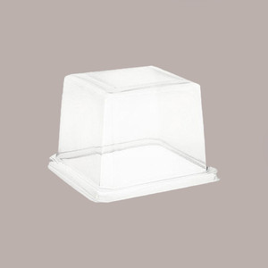 25 Pcs Medoro Couvercles Jetables en Plastique Rigide Transparent avec Plateau Carré 28x28H8 cm - Product Image 3