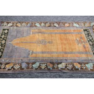 Tapis Herki vintage 3,5 x 6,1 pieds, tapis turc en laine à motifs géométriques orange - Product Image 4