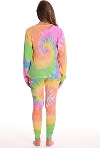 Conjunto Deportivo de Invierno para Mujer, Pantalones Deportivos y Sudadera con Capucha, Estampado Tie Dye, Transpirable, Personalizable, 100% Algodón - Product Image 3