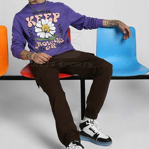 Sweat-shirt imprimé pour hommes Pull à col rond en tissu polaire doux avec un design artistique unique pour un style de rue décontracté - Product Image 3