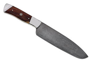 Custom Handmade VG10 Damasucs Steel Chef <b>Knife</b> Razor Sharp Serrated Edge Full Tang Leather Sheath 3-Year Warranty Customizable - Product Image 2