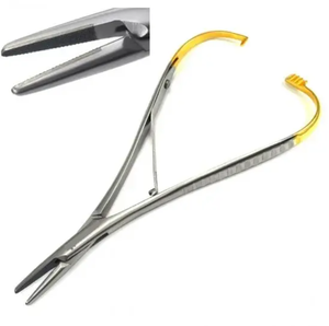 Portaagujas manual Mathieu de 14cm con punta de carburo de tungsteno, instrumento quirúrgico hecho de acero - Product Image 2